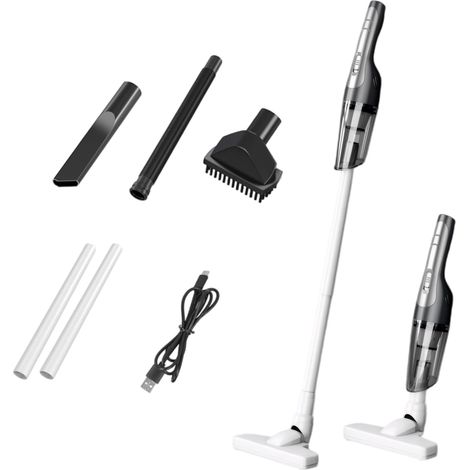 Aspirateur à main sans fil 120W, suction 12000Pa, filtre HEPA - design 2-en-1 pour auto et maison, avec 2 tuyaux rigides et brosse de sol. (1/5)