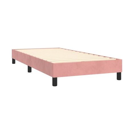 Sommier style Snowco (avec matelas et lampe LED), rose, 80 × 200 cm, éclairage led d’ambiance, pour chambre, confort quotidien, assemblage rapide (1/5)