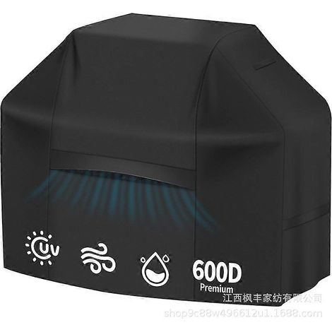 Housse pour barbecue, résistante aux UV et à la décoloration, imperméable et robuste, pour barbecue à gaz d'extérieur, idéale pour fumer la viande, noire, 208 x 66 x 1 cm (82 pouces). (1/4)