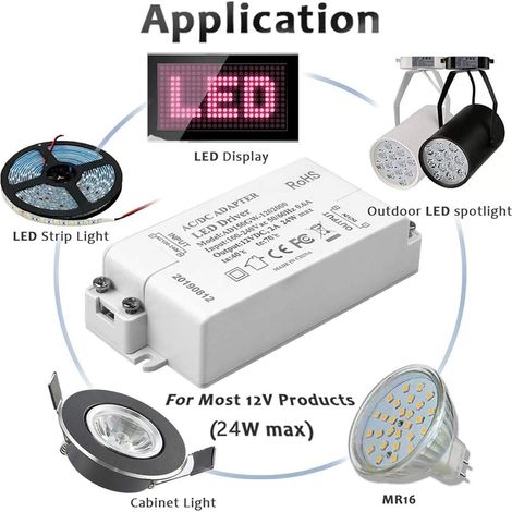 Adaptateur d'alimentation à découpage LED monobloc 24W Transformateur LED-944424mm (1/4)