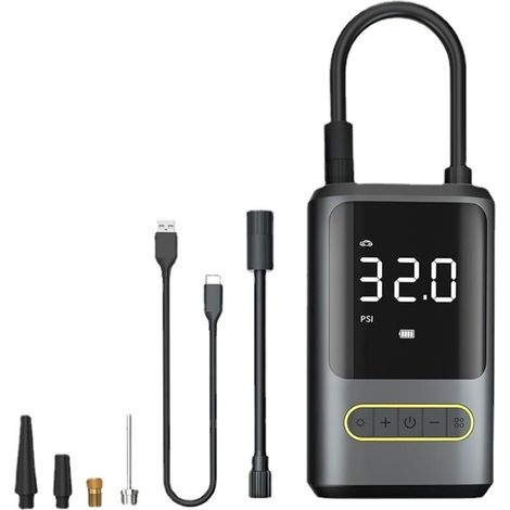 Pompe à Air Portable de Gonfleur de Pneu de 150PSI avec Manomètre Numérique, Batterie de 4000 MAh sans Fil pour Voitures, Pneus de Moto, Matelas à Air, Cercle de Natation, Pompe