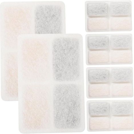 6 Pièces Filtres de remplacement pour fontaine à eau pour animaux – Compatibles avec la fontaine carrée blanche (64 oz / 2 L) et le distributeur d'eau pour chats à LED – Blanc (1/5)