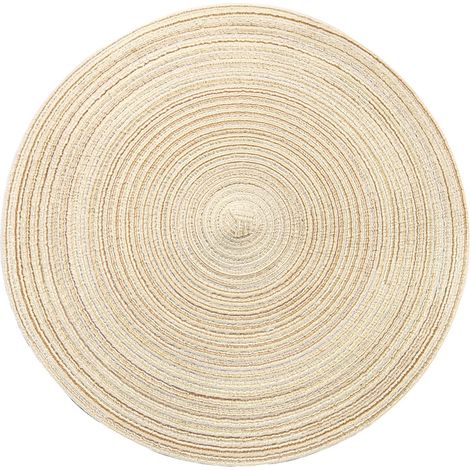 Beiges rundes Tischset 3838cm 1 Stück Glitzer Tischset geeignet für Weihnachten Familienfeier Hochzeit Feiertag Tischdekoration (1/5)