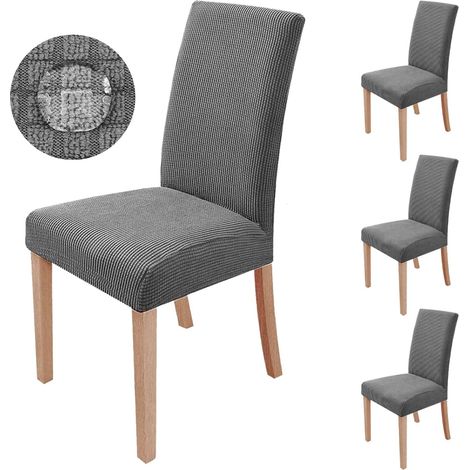 4 Pièces Housses de Chaise, Couverture de Chaise de Salle à Manger Extensible Protection de Chaise Moderne Amovible Lavable Pour la Décoration de Fête de ariage de banquets de bureau (1/5)