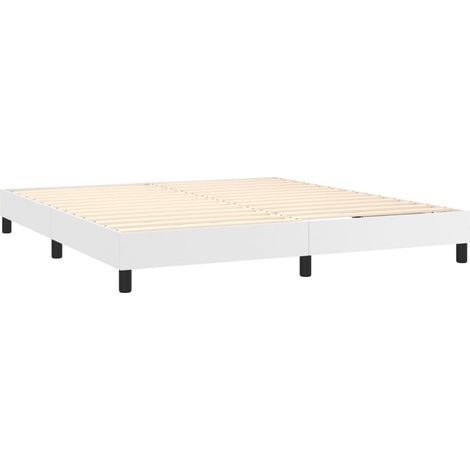 Somier de láminas sobre patas estructura de cama 180x200 cm sintético blanco TDL0207360