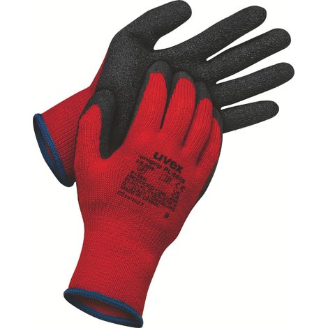 Gants en latex Uvex 60599 taille 11, Résistant à l'abrasion, 1 Paire, Rouge ( Prix pour Paquet de 10 Paires )