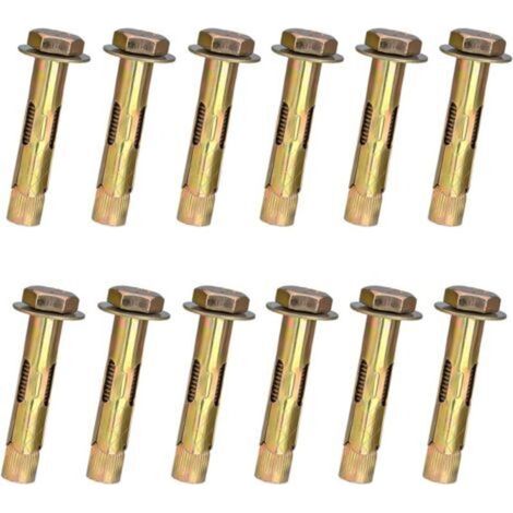 12-Pack M8 x 60mm Expansion Screw Bolts, Hex Nut, High Strength Expansion Sleeve Anchor Bolt, Heavy Duty Fasteners for Concrete Brick Wall (1/5)