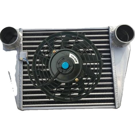 Intercooler, núcleo de 80 mm, dimensiones de 320 mm x 298 mm x 80 mm, tamaño total de 468 mm x 302 mm x 119 mm, entrada/salida de 70 mm, compatible con Mazda RX-7 13B (1/5)