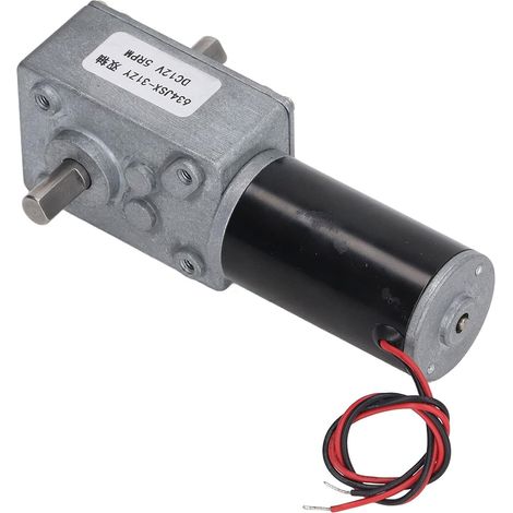 DC 12V Dual Shaft CW CCW Gear Motor Auto Lock Speed Reducing Gear Motor (5rpm) (1/5)