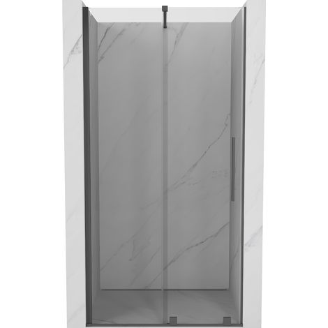 Mexen Velar porta doccia scorrevole 110 cm, trasparente, grigio canna di fucile spazzolato - 871-110-000-01-66 (1/5)