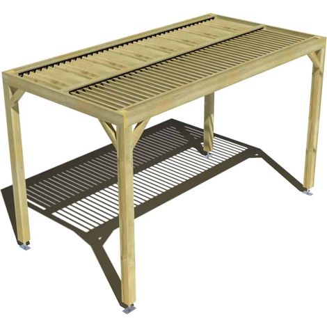 Pergola bois • 4m x 2m • indépendante • sens largeur • lames orientables bioclimatiques incluses • livraison comprise (1/3)