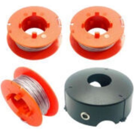 F016800175 Bobine de Fil pour Bosch Art 23 26 30 Easytrim et Combitrim,Pro-Tap Automatique Bobine Cordon Souple,8M x 1,6mm avec Couvercle F016L71088(3 Bobine + 1 Couvercle)