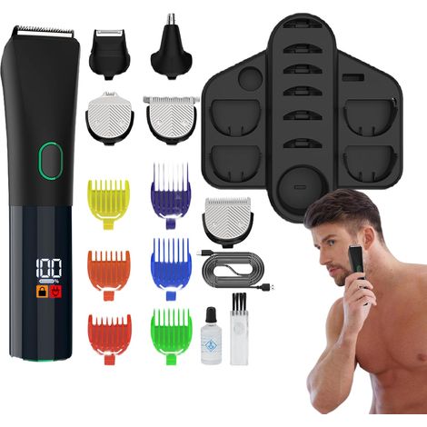 Tondeuse à cheveux, tondeuse barbe pour homme, affichage LED, contours, t ondeuse à, professionnelle, rasoir, - (1/5)