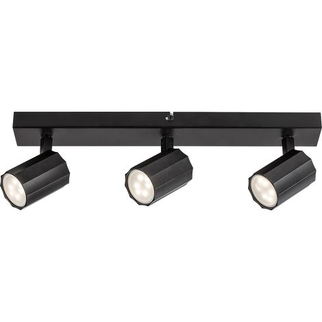 Plafonnier noir mat 3 spots orientables GU10 Rogelio (1/5)