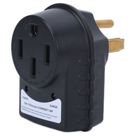Adaptateur de prise 3150J avec indicateur LED, protecteur de surtension 125/250 V pour camping-car, 50 A mâle vers 50 A femelle, adapté au camping en camping-car. (1/5)