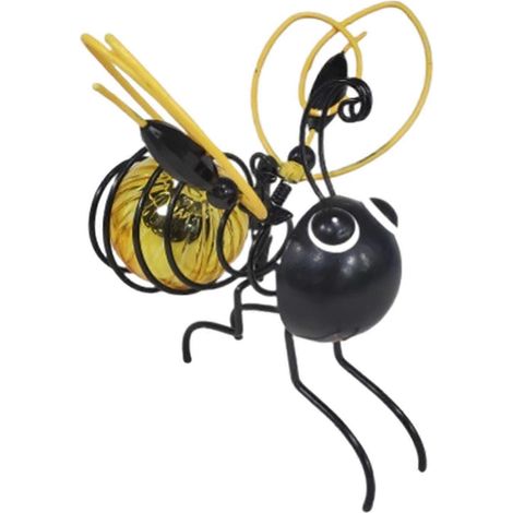 Lampe solaire Solaire Suspendue Abeille Lampe - Métal & étanche - pour Patio cour & Balcony Clture Porch Jardin Déco... – Doré (1/5)
