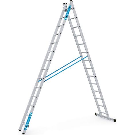 ZARGES Kombi-Steh-Schiebeleiter Combimaster Plus X, 2 x 14 Sprossen (1/5)