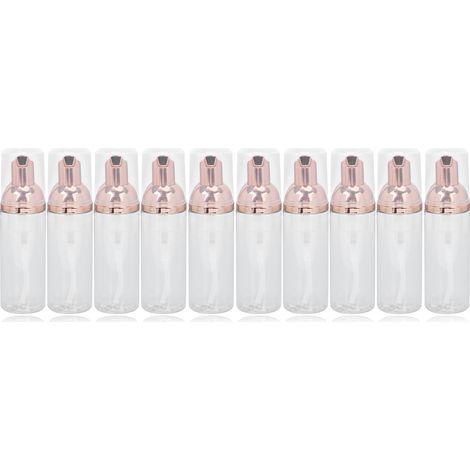 10 flacons pompe mousse 50ml transparents, PET durable, large ouverture, distributeur mousse pour gel douche et shampoing (1/5)