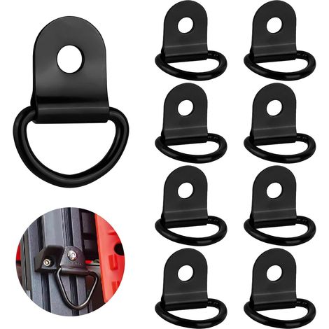 Lot de 8 Anneaux d'arrimage pour remorques, Anneaux en D, Acier Inoxydable, capacité de Charge jusqu'à 200 kg par Anneau, Crochets d'arrimage pour remorques, camions, matériel de Camping (1/5)