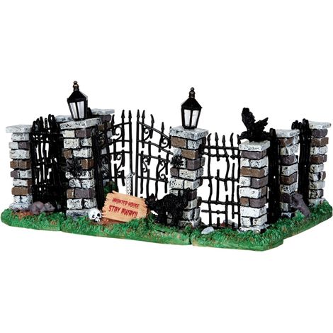 Spooky Iron Gate And Fence, Set Of 5 - LEMAX COD. 34606