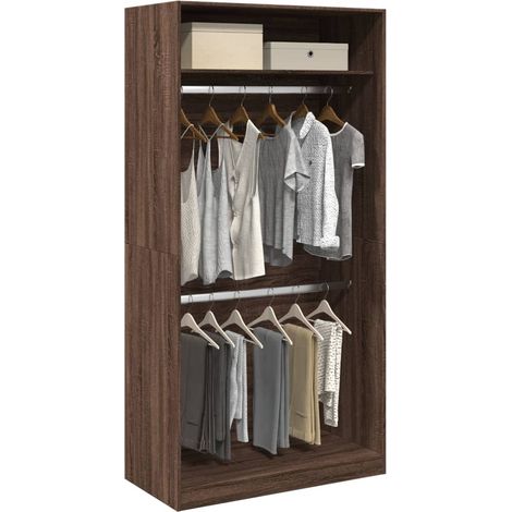 Kleiderschrank Braun Eiche-Optik 100x50x200 cm Holzwerkstoff (1/5)