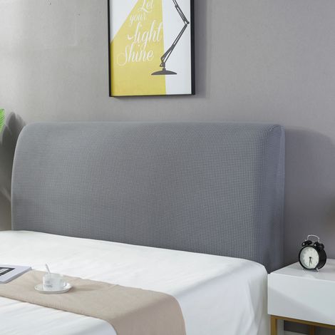 Couvre de tête de lit, Housse de Lit Extensible Protecteur de Chevet Décoratifs Anti-poussière Utilisé sur la Plupart des têtes - Gris clair 180cm