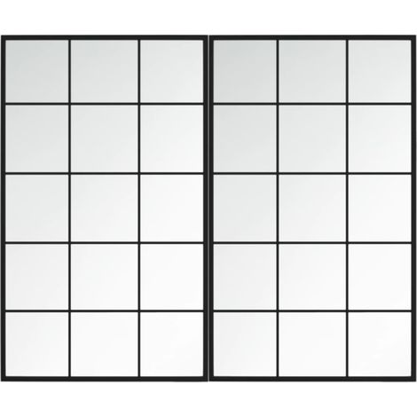Miroirs muraux 2 pcs noir 100x60 cm métal