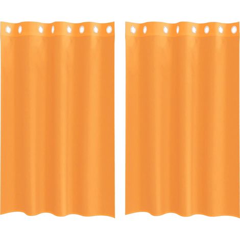 Maison Exclusive - Voile Vorhänge mit Ösen 2 Stk. Orange 140x175