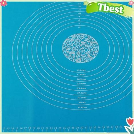 HURRISE Tapis en silicone pour pétrir la pate sans adhérence avec Bleu 50x70cm / 19,69x27,56 poucesPeut supporter jusqu'à 40 lb (1/5)