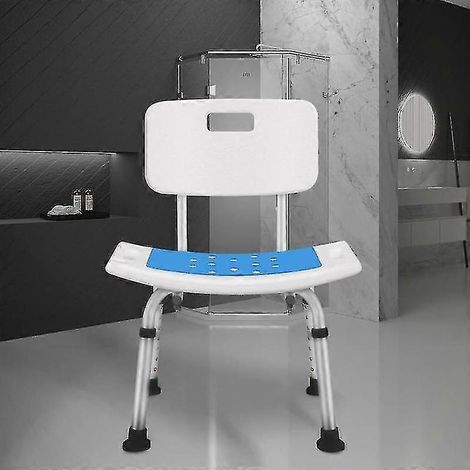 Chaise de douche pliable adaptée aux personnes âgées - Coussin adhésif antidérapant (coussin bleu uniquement)