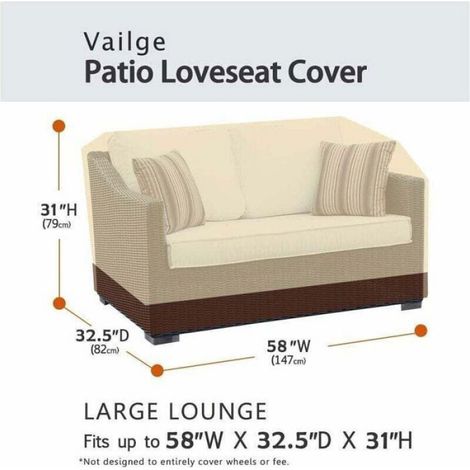Housse Pour Canapé De Jardin - Oxford 420D Imperméable - Compatible 147x81x78 Cm - Double 2 Places (1/4)