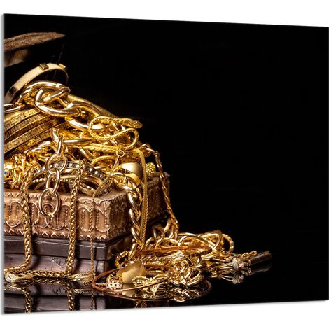 Panneau de verre pour cuisine 65x60 Or (1/5)