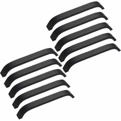 Lot de 10 Poignées Noir de Meubles Moderne 160mm Poignées pour Porte Placard Armoire avec Vis (1/5)