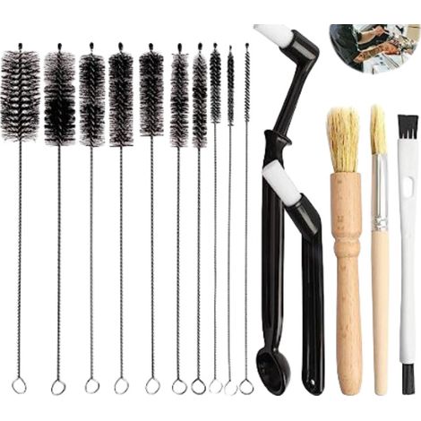BEBUSINGOTO Juego de cepillos para café, kit profesional de cepillos para espresso, incluye cepillo de madera para limpiar molinillos y cepillo de nailon para cabezal de máquina de café espresso (15) (1/5)