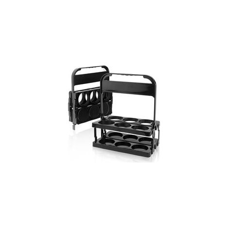 Lot de 2 porte-gobelets réutilisables à 6 trous avec poignée, support pour bouteilles de bière, café et boissons, idéal pour la restauration, la livraison et les voyages (25 × 15 × 29 cm) (1/5)