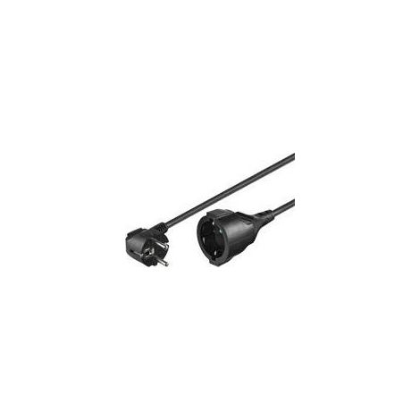 Goobay 93093 Cable alargador acodado de alimentación/enchufe con toma de tierra 250V contacto con tierra 3 metros Cable alargador de alimentación para interiores/negro / 3m (1/3)
