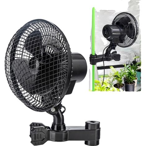 Ventilateur de tente de culture, 220V, 25W, Débit d'air faible/élevé, Diamètre de grille de 20 cm, Cordon d'alimentation de 1,2 m (1/5)