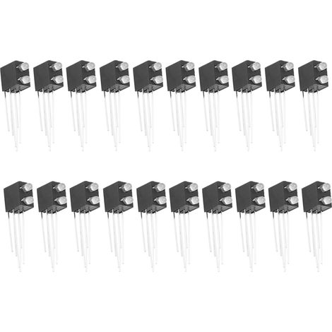 20 Stück LED-Leuchtdioden-Lampenfassung, 2-Loch, 2-farbig, 3-polig, gemeinsame Anode, Leuchtsockel (links: Rot, rechts: Grün) (1/5)