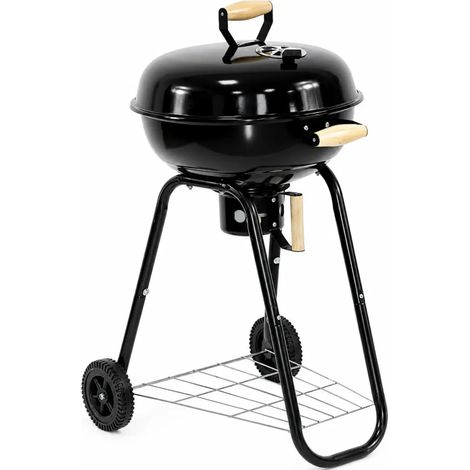 Barbecue a Carbone Rotondo con Griglia Inox Coperchio con Termometro (1/4)