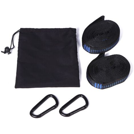 Sangle de Pilates de 3 mètres de long pour hamac d'extérieur, corde d'attache pour arbre, sangle de transport haute résistance, 2 sangles, 2 boucles, 1 sac (1/5)
