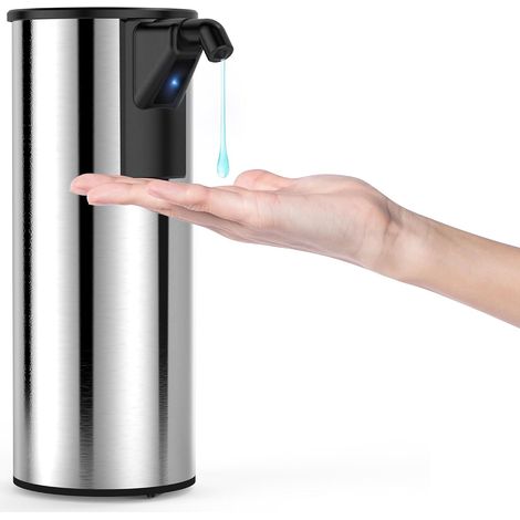 Automatic Touchless Soap Dispenser 11.8oz 4 Adjustable Levels Automatic Stainless Steel Handheld Soap Dispenser Battery Powered (1/5)