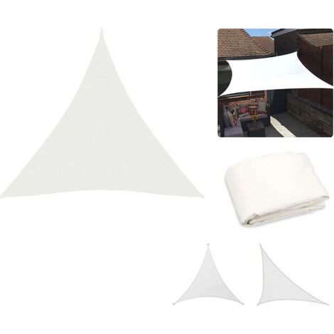 Voile d'ombrage triangulaire, blanche, 5x5x5 m, pour votre jardin, terrasse, aire de jeux ou balcon (1/5)