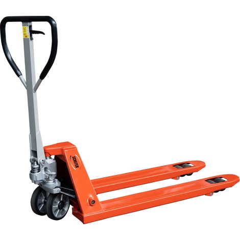 Schefer Gabelhubwagen Premium SP 27-115 Tragkraft 2700kg mit Gummi Lenkräder + Gummi Tandem Gabelrollen (1/2)