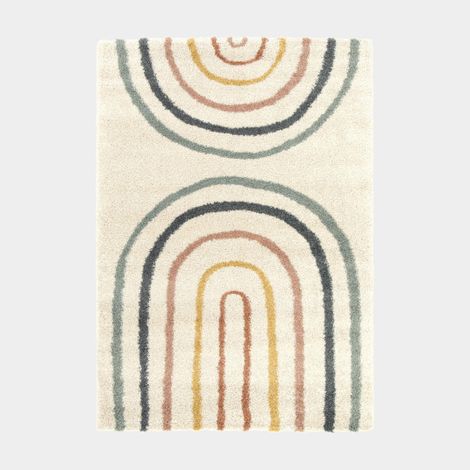 Tapis à poils longs - Rainbow - Couleurs pastel - 120 x 170 cm (1/5)