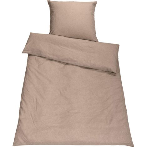 Housse de Couette + Taie d'oreiller 90% Coton Beige 220 x 155 cm (1/5)