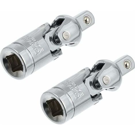 2 Pièces Poignée D'Angle Adaptateur Manuel Automatique Outil De Pièce Rotative Une Clé À Cardan Hexagonal Impact Plié Cliquet Rotatif U Extension Fixe Le/Goujon Adaptateur Pour (1/5)