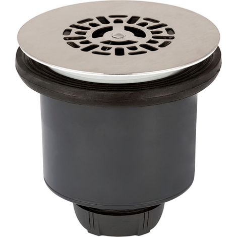 Bonde de douche 90 mm, sortie verticale 40 mm TOURBILLON, grille plate inox brossé