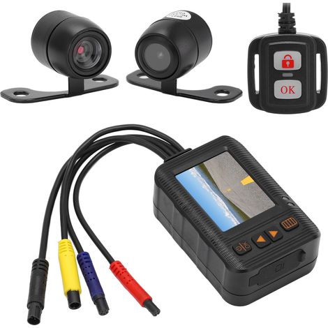 Caméra embarquée étanche 2 pouces pour moto, objectif HD 1080p + 720p, enregistrement en boucle. (1/5)