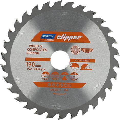 Norton piła tarczowa 190mm x 30mm x 30z drewno i kompozyty atb (2,8 / 1,8)