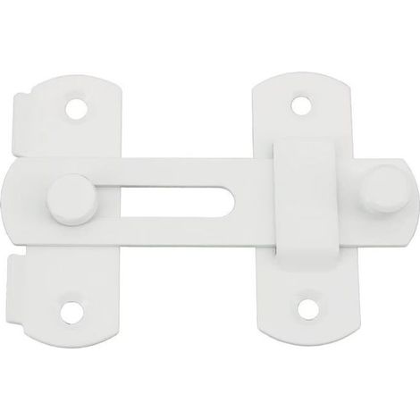 HOXILEELEOVerrou Porte Interieure Loquet Porte Exterieur, Fermeture Loquet à Bascule Serrure Verrou Portail en Acier Inoxydable Blanc, 2,5MM (1/5)